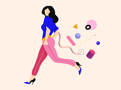 //co/nfidence// 3d design dimension girl illustration minimal power powerful shapes vector woman