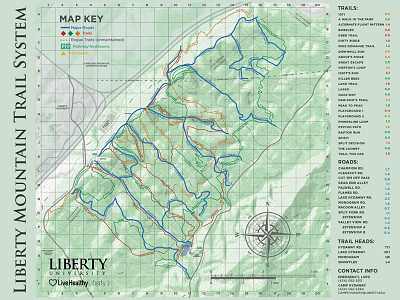 Liberty Mountain Trail Map cartography design green landscape liberty map run trail
