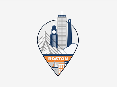 Boston Location Icon boat boston bridge city clock icon location massachusetts tower travel