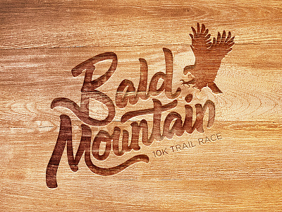 Bald Mountain Race Logo bird calligraphy eagle handlettering mountain race run script