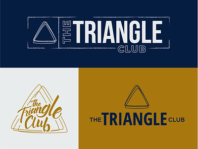 Triangle Club Logo Designs brand branding calligraphy lettering logo shape sketch triangle typography vector