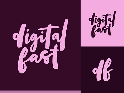 Digital Fast Logo brand brush digital lettering logo script web