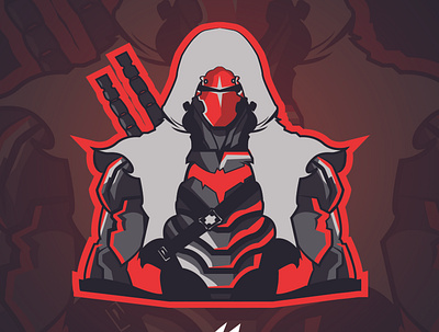 MASCOTLOGO DEATHSTROKE design graphic design illustration logo