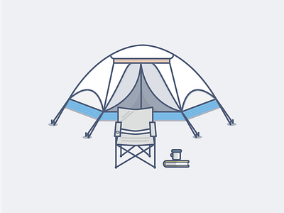 Camping book camp coffee icon outdoor outline solid tent vector