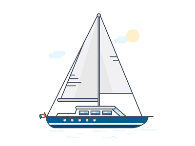 Sailboat icon ireland outline sailboat sea travel vector