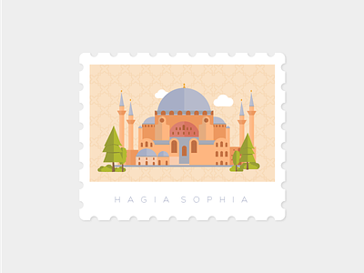 Hagia Sophia, Istanbul hagiasophia illustration istanbul landmark stamp