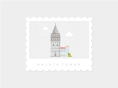 Galata Tower, Istanbul galatatower illustration istanbul landmark stamp