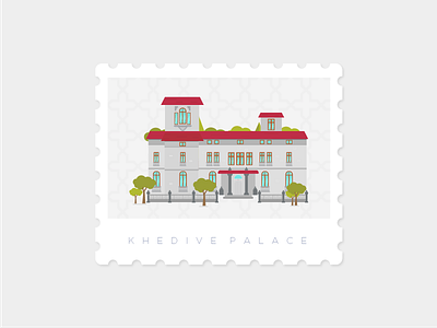 Khedive Palace, Istanbul illustration istanbul khedivepalace landmark stamp