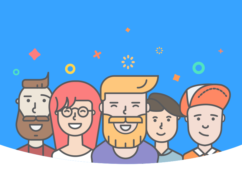 Login illustration for BlindID social app ui onboarding beard illustration hipster characters