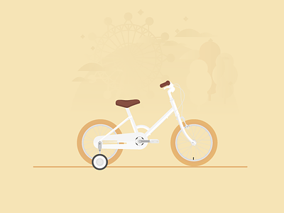 Kids' Bike bicycle bike flat illustration kids tokyobike vector