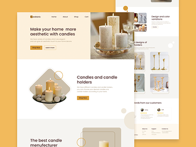 Candelaria - Candle eCommerce Store Landing Page UI Design candle candle light ecommerce figma landing page ui design web design website