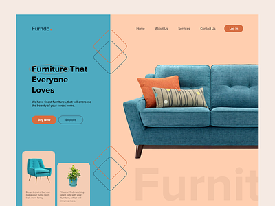 Furndo - Ecommerce Website UI Design for Online Furniture Store bangladesh design ecommerce elegent figma furniture joty landing page minimal modern simple store ui ui design website