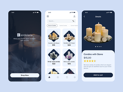 Candelaria- Mobile app UI design