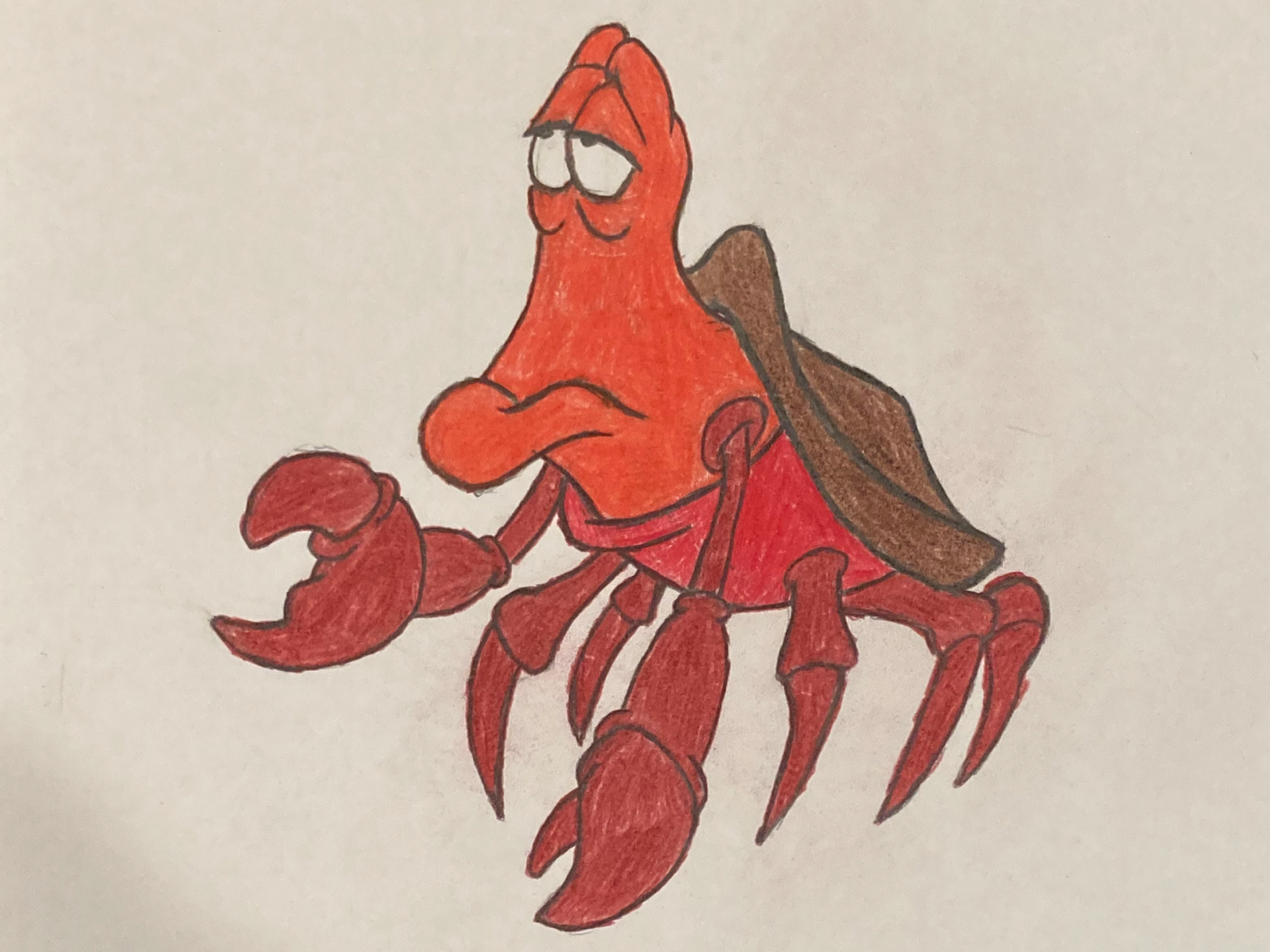 how to draw sebastian the crab