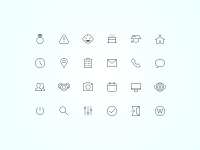 Line Icons birthday campus childcare education forms grid icons line location married sketch warning