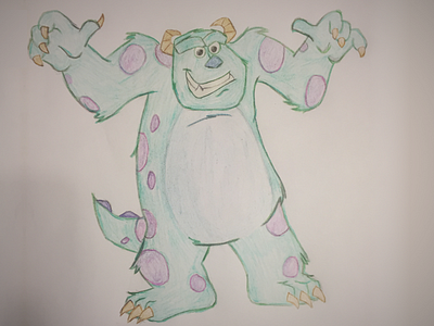 Hand Drawn Sulley cartoon disney hand drawn pixar sketch sulley vector