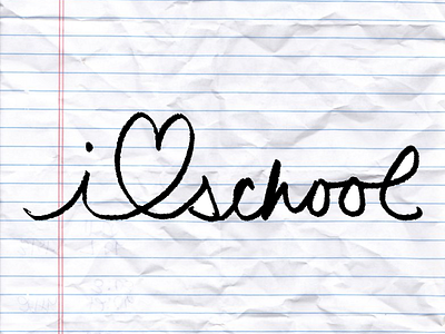 I heart school Promo cursive handwriting heart love red school