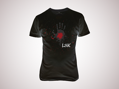 LiNK Shirt black blood hand link red splatter t shirt