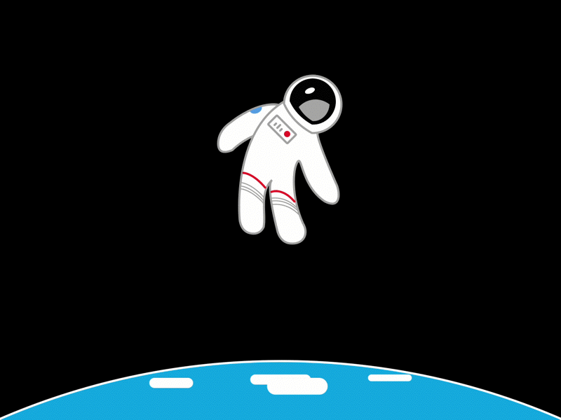 Spaceman astronaut earth float principle sketch space suit