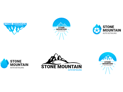 Logo Design auto car detailing drops logo mobile mountain stone wash