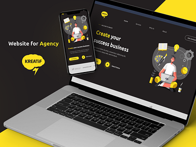 Kreatif Agency web site branding design figma graphic design illustration typography ui ux vector