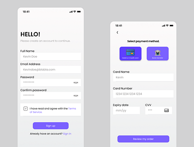 Daily-Ui 001 and 002 app design illustration ui ux