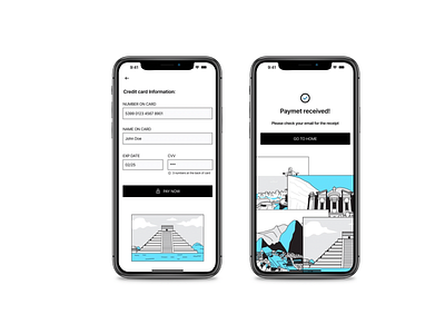Credit card payment screen app blue clean creditcard design illustration payment ui ux
