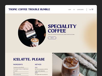 Tropic Coffee Trouble Rumble design ui ux