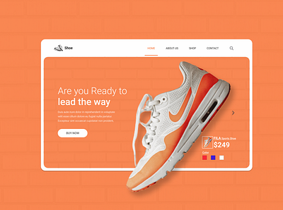Shoe landing page Design app design figma graphic design landing page shoe ui