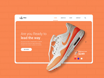 Shoe landing page Design