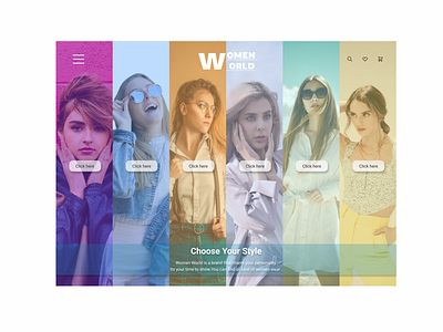 women world 
fashion landing page design