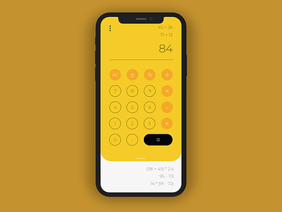Minimalist iPhone Calculator - Daily UI Challenge #004 app calculator daily 100 dailyui dailyui 004 iphone calculator minimalist smartphone app smartphone calculator ui desgin ui ux