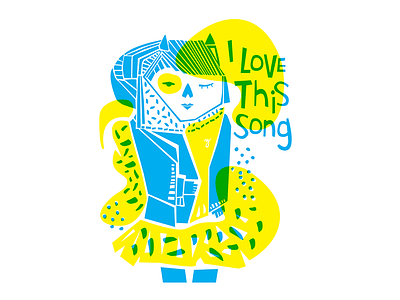 Ilustración - I love this song character illustration ilustracion serigrafia