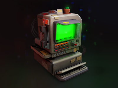 Old Computer 3d artdirector awesome bitcoin concept creative crypto cyber fantasy game gaming illustration mobile nft nintendo old outcorce sci-fi security trustwallet