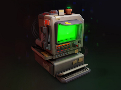 Old Computer 3d artdirector awesome bitcoin concept creative crypto cyber fantasy game gaming illustration mobile nft nintendo old outcorce sci fi security trustwallet