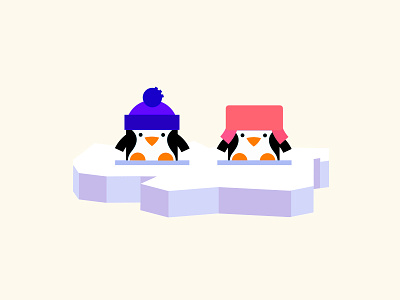 Friends arctic character cold flat funny game illustration penguin