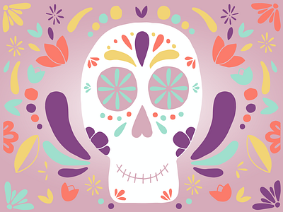 Sugar Skull design flat flat design flower illustration illustration art minimal pattern skulls vector