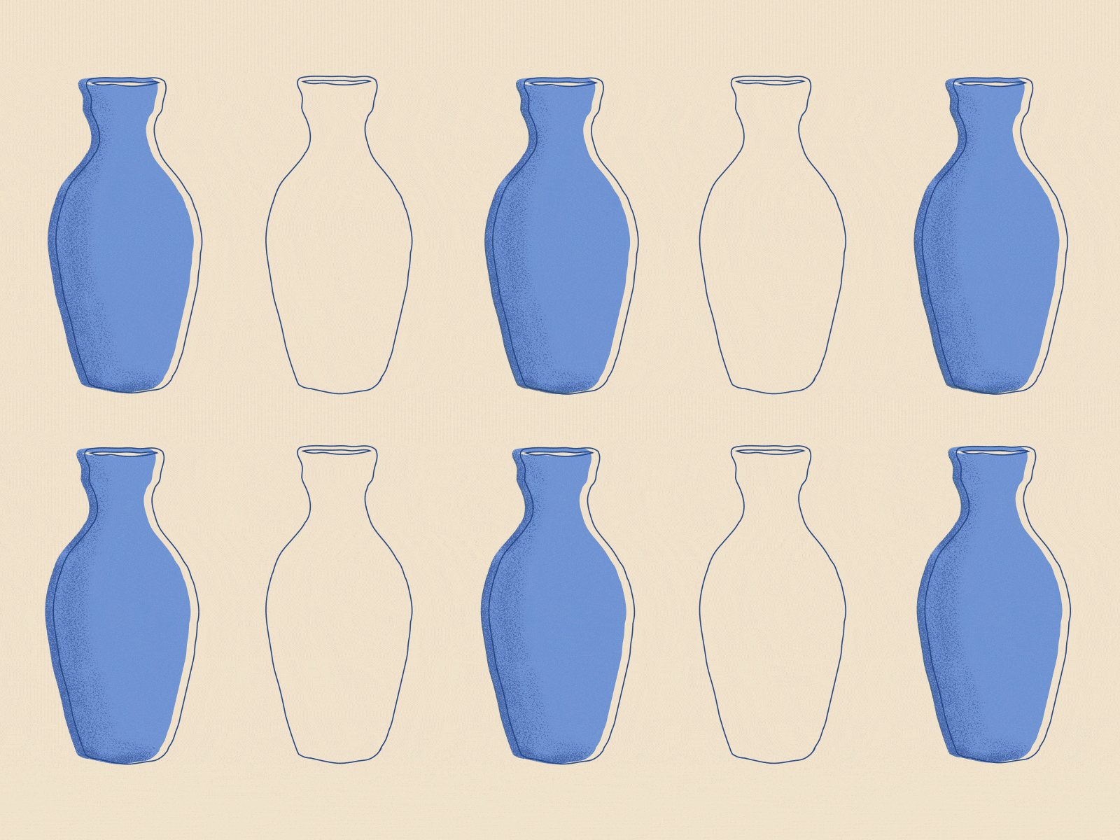 Wiggly Pottery animation branding ceramics design flat illustration minimal motiongraphics pattern pattern design pottery vector