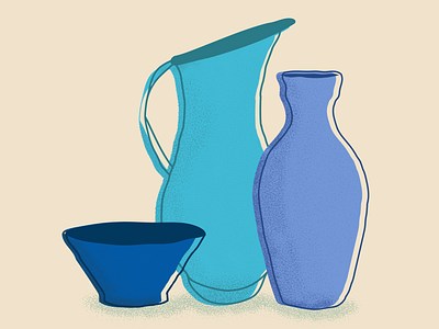 Pottery still life branding ceramics creative design flat illustration illustrator minimal pattern design pottery vector