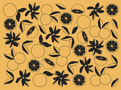 Feeling like Summer botanical branding design flat flowers illustration minimal orange oranges pattern pattern design vector