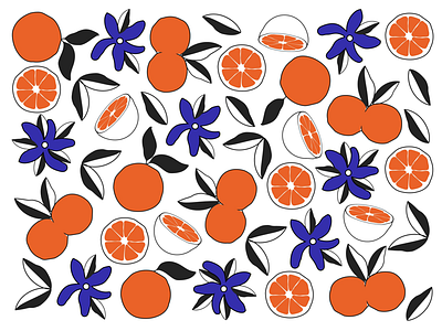 Summer Time design flat flowers fruit illustrations minimal pattern patterndesign summer