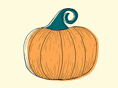 Pumpkin autumn flat halloween illustration minimal pumpkin