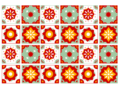 Tile Pattern botanical flat floral illustration minimal pattern pattern design tiles