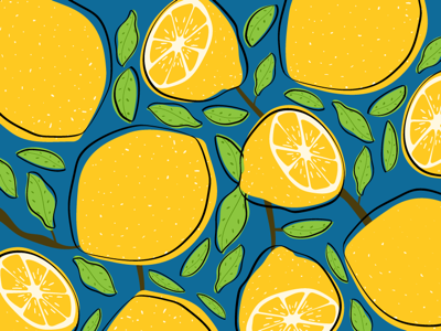 Lemon pattern adobe flat fruit illustrations illustrator lemon minimal pattern pattern design