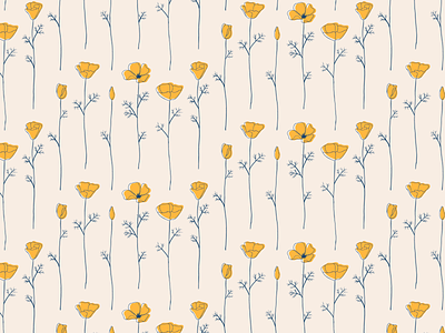 California Poppy california elegant modern pattern poppy flower seamless pattern surface design