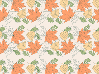 Fall Vibes autumn leaves digital illustration fall pattern halloween november october seamless pattern thanksgiving vector artwork