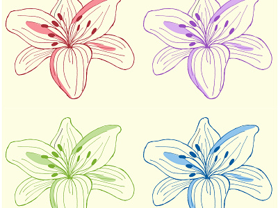 Lily botanical branding creative design digital art digital illustration flat floral flowers illustration illustrator pattern design vector