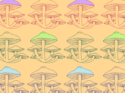 Mushrooms Pattern art botanical design flat floral illustration illustrator mushrooms pattern pattern design patterns vector