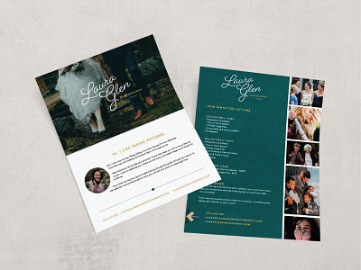 Laura Glen Photography One-Sheet branding design flat one sheet print collateral small business