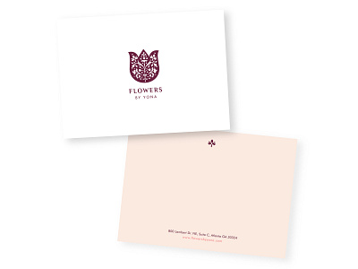 Flowers by Yona Note Card branding design flat logo print collateral small business typography